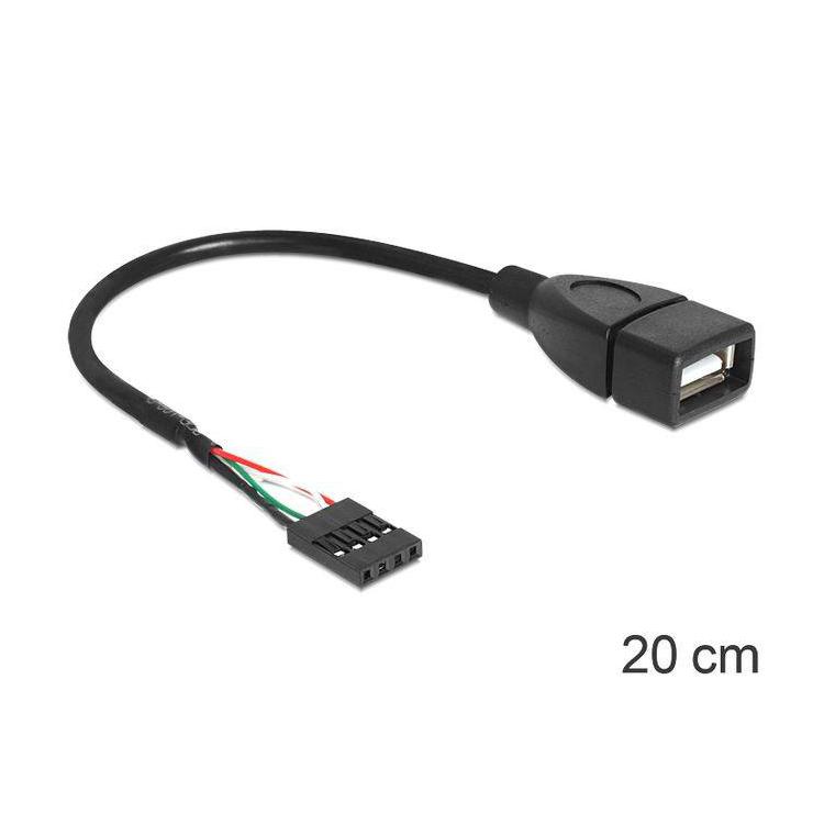 Kabel USB AF/Pin Header USB 2.0 20cm black