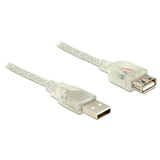 Kabel USB 2.0 AM-AF 3m + Ferryt Przezroczysty