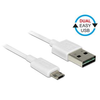 Kabel Micro USB AM-BM Dual Easy-USB 50cm Biały