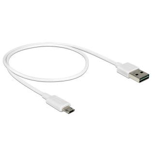 Kabel Micro USB AM-BM Dual Easy-USB 50cm Biały