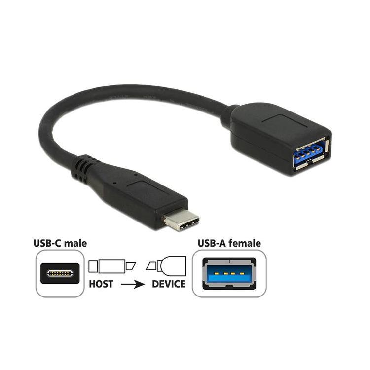 Adapter USB Type-C(M)- USB-A(F) 3.1 Gen2 10cm