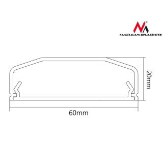 Listwa maskująca do kabli MC-695 W 60 x 20 x 750mm plastik, systemowa