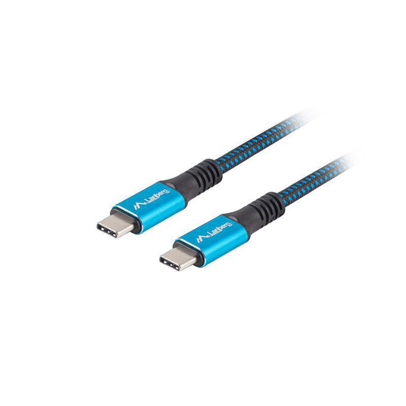 Kabel Lanberg USB-C(M/M) 0,5m 5K 60Hz czarno-niebieski