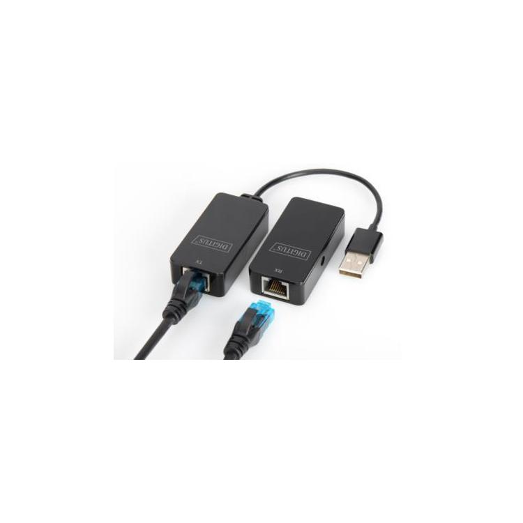 Przedłużacz/Extender USB 2.0 HighSpeed po skrętce Cat.5e/6 UTP, do 50m