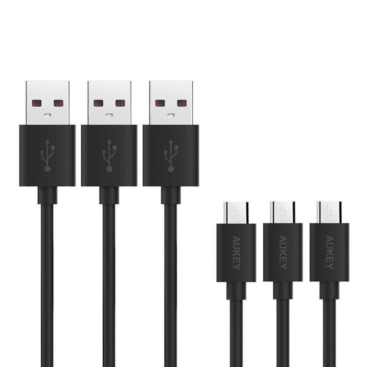 CB-D10 Black zestaw 3 szt. szybkich kabli Quick Charge micro USB-USB | 3x1.2m | 480 Mbps