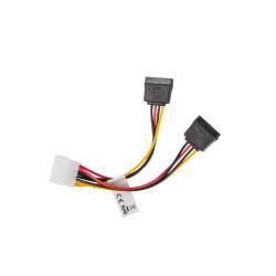 Kabel zasilający Lanberg Molex(M) - 2x SATA(F) 0,15m