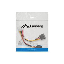 Kabel zasilający Lanberg Molex(M) - 2x SATA(F) 0,15m