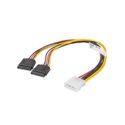 Kabel zasilający Lanberg Molex(M) - 2x SATA(F) 0,3m