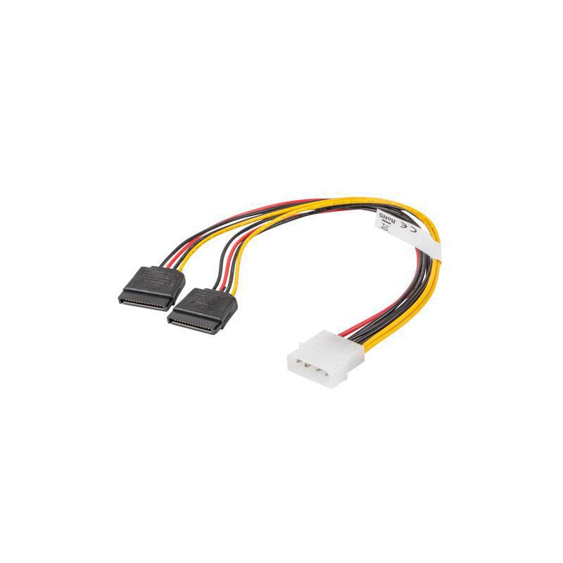 Kabel zasilający Lanberg Molex(M) - 2x SATA(F) 0,3m