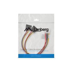 Kabel zasilający Lanberg Molex(M) - 2x SATA(F) 0,3m