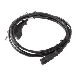 Kabel zasilający Lanberg CEE 7/16 - IEC 320 C7 EURO (radiowy) 1,8m VDE czarny