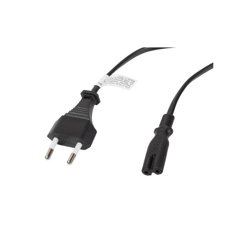 Kabel zasilający Lanberg CEE 7/16 - IEC 320 C7 EURO (radiowy) 1,8m czarny