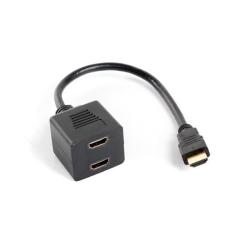 Kabel adapter/splitter Lanberg AD-0019-BK HDMI-A (M) - 2x HDMI-A (F) 0,2m czarny