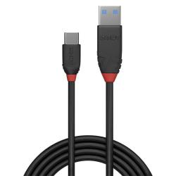 Kabel USB LINDY 3.1 A/M - USB C/M , Black Line 1,5m Czarny