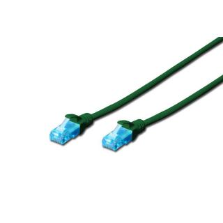 Patch cord kat.5e UTP, CU, AWG 26/7 0,5m Zielony