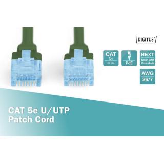 Patch cord kat.5e UTP, CU, AWG 26/7 0,5m Zielony