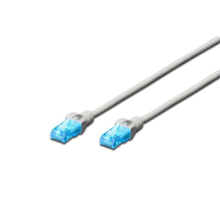 Patch cord kat.5e UTP, CU, AWG 26/7 0,5m Szary