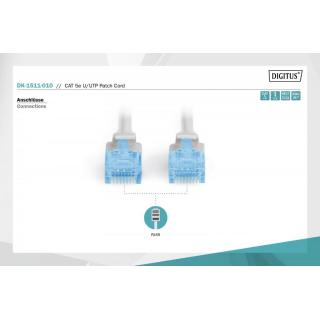 Patch cord kat.5e UTP, CU, AWG 26/7 1m Szary