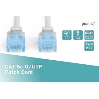 Patch cord kat.5e UTP, CU, AWG 26/7 1m Szary