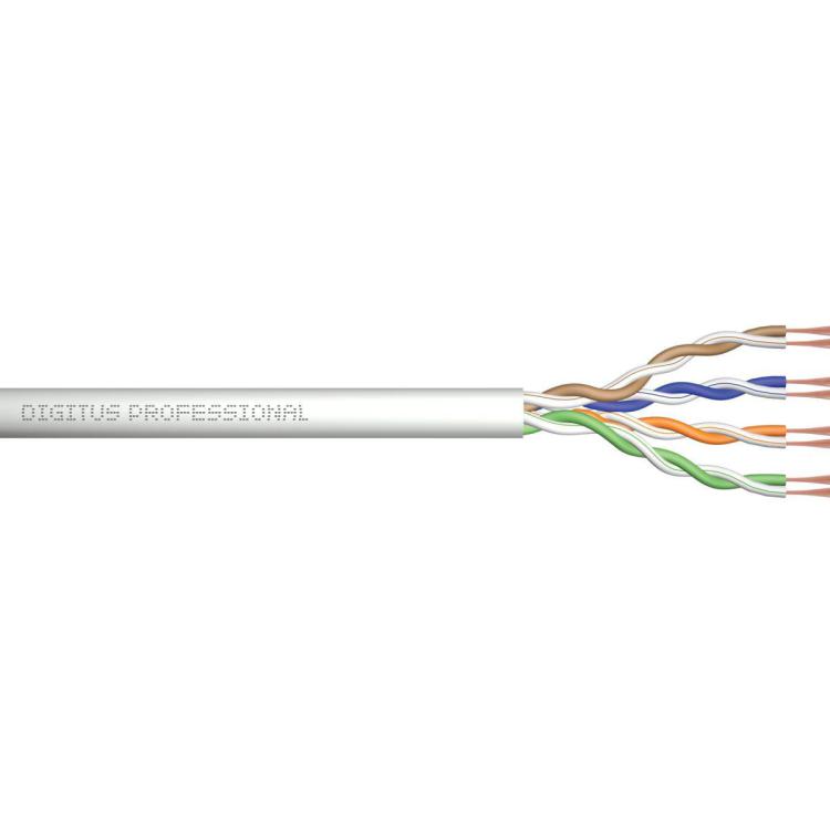 Kabel teleinformatyczny, patchcordowy, U/UTP kat.5e AWG26/7, linka, miedziany, PVC, 100m, szary