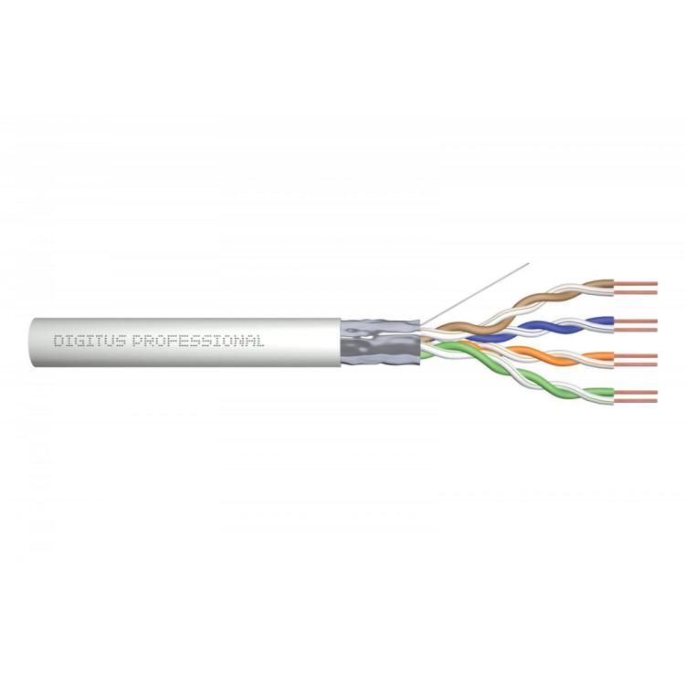 Kabel teleinformatyczny instalacyjny kat.5e, F/UTP, Eca, drut, AWG 24/1, PVC, 305m, szary, karton