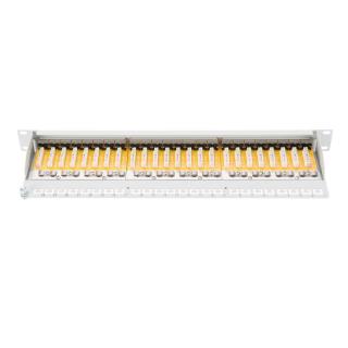 Patch panel 19" 24 porty, kat.6, S/FTP, 1U, wspornik...