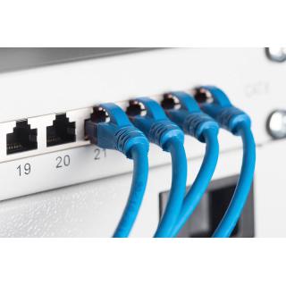 Patch panel 19" 24 porty, kat.6, S/FTP, 1U, wspornik kablowy, szary (kompletny)