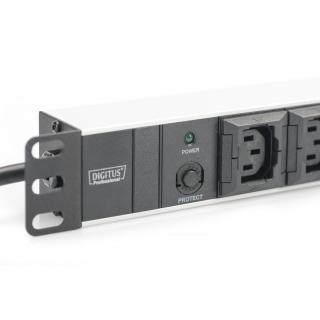 Listwa zasilająca PDU 19 cali RACK 10xC13, 2m 1xC14, 10A aluminiowa