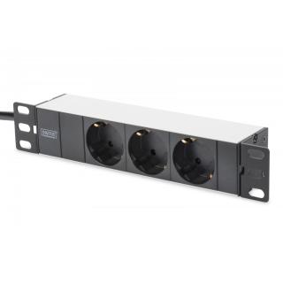 Listwa zasilająca PDU 10" RACK 3xSchuko, 2m 1xSchuko,...