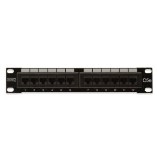 Patch panel 10" 12 portów, kat.5e, U/UTP, 1U, (kompletny)...