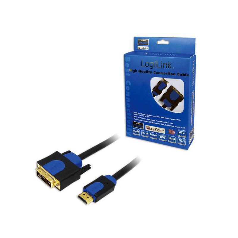 Kabel adapter LogiLink CHB3102 HDMI - DVI-D, 2m