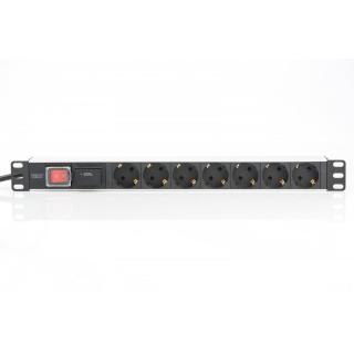 Listwa zasilająca PDU 19" RACK 7xSchuko, 2m 1xSchuko,...