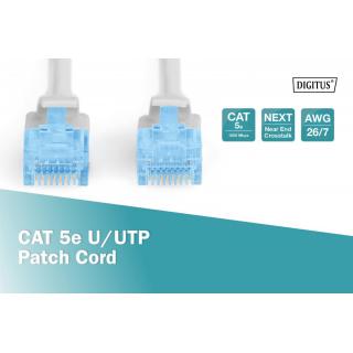 Patch cord U/UTP kat.5e PVC 0,25m szary