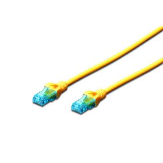 Patch cord U/UTP kat.5e PVC 0,25m żółty