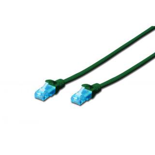 Patch cord U/UTP kat.5e PVC 1m zielony