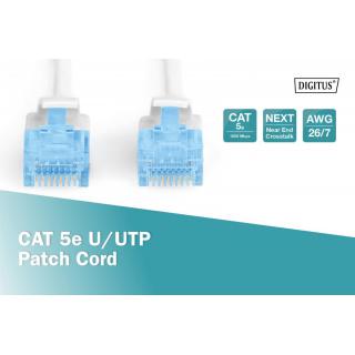 Patch cord U/UTP kat.5e PVC 1m Biały