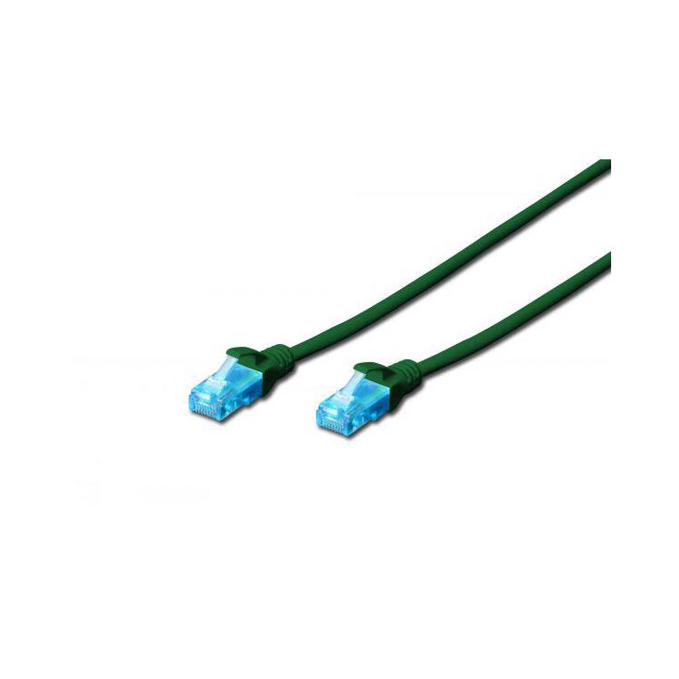 Patch cord U/UTP kat.5e PVC 2m zielony