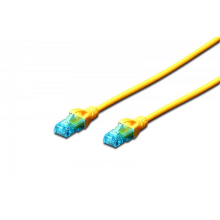 Patch cord U/UTP kat.5e PVC 5m żółty