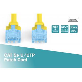 Patch cord U/UTP kat.5e PVC 5m żółty