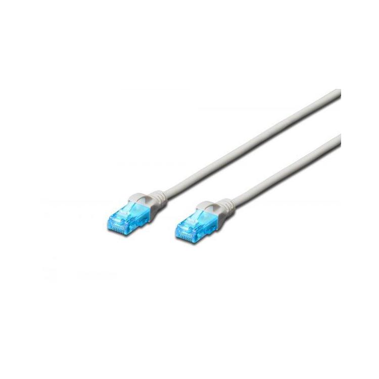 Patch cord U/UTP kat.5e PVC 25m szary