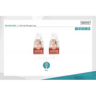 Patch cord S/FTP kat.6 LS0H 0,5m Szary