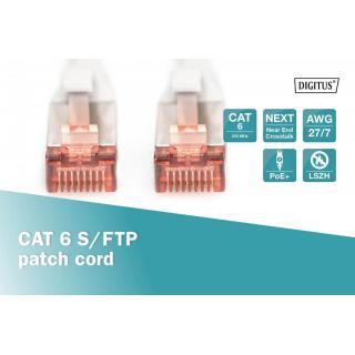 Patch cord S/FTP kat.6 LS0H 0,5m Szary