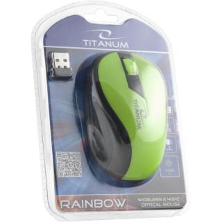 TITANUM MYSZ BEZPRZEWODOWA OPTYCZNA TM114G RAINBOW ZIELONA