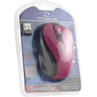 TITANUM MYSZ BEZPRZEWODOWA OPTYCZNA TM114P RAINBOW RÓŻOWA