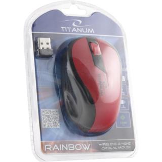 TITANUM MYSZ BEZPRZEWODOWA OPTYCZNA TM114R RAINBOW CZERWONA