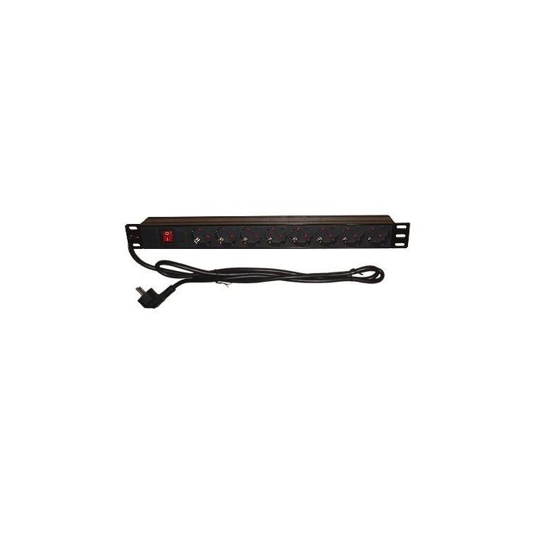 Listwa zasilająca RACK PDU 1U 16A/230V 8 gniazd Schuko 2m