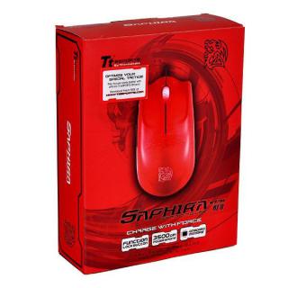 Tt eSPORTS Mysz dla graczy - Saphira Red 3500DPI Laser Rubber coating