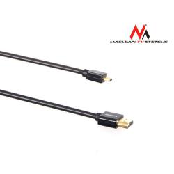 Kabel HDMI A-D Maclean MCTV-722 HDMI 1.4 (M) - microHDMI 1.4 (M) ULTRA SLIM, czarny 2m