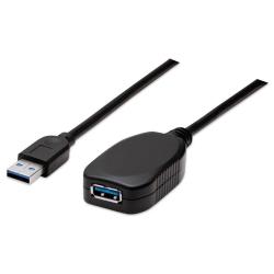 Kabel USB Manhattan aktywny USB 3.0 A-A M/F,5m, czarny