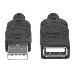 Kabel przedłużający USB Manhattan U2-AA-30-EX USB 2.0 A-A M/F, 3m, czarny ICOC